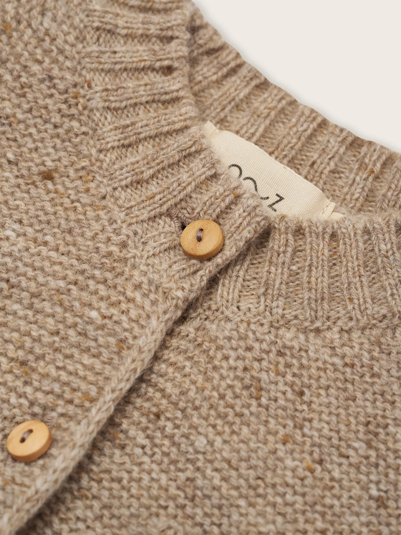 Oatmeal Wool Cardigan - Image 3