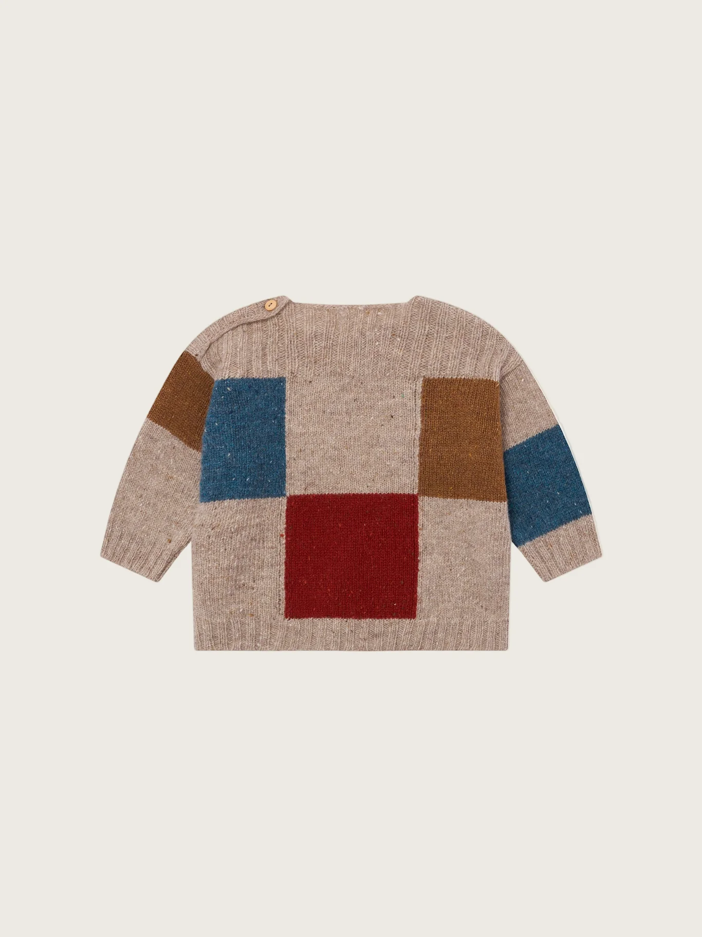 Block Patchwork Wool Jumper - Image 4