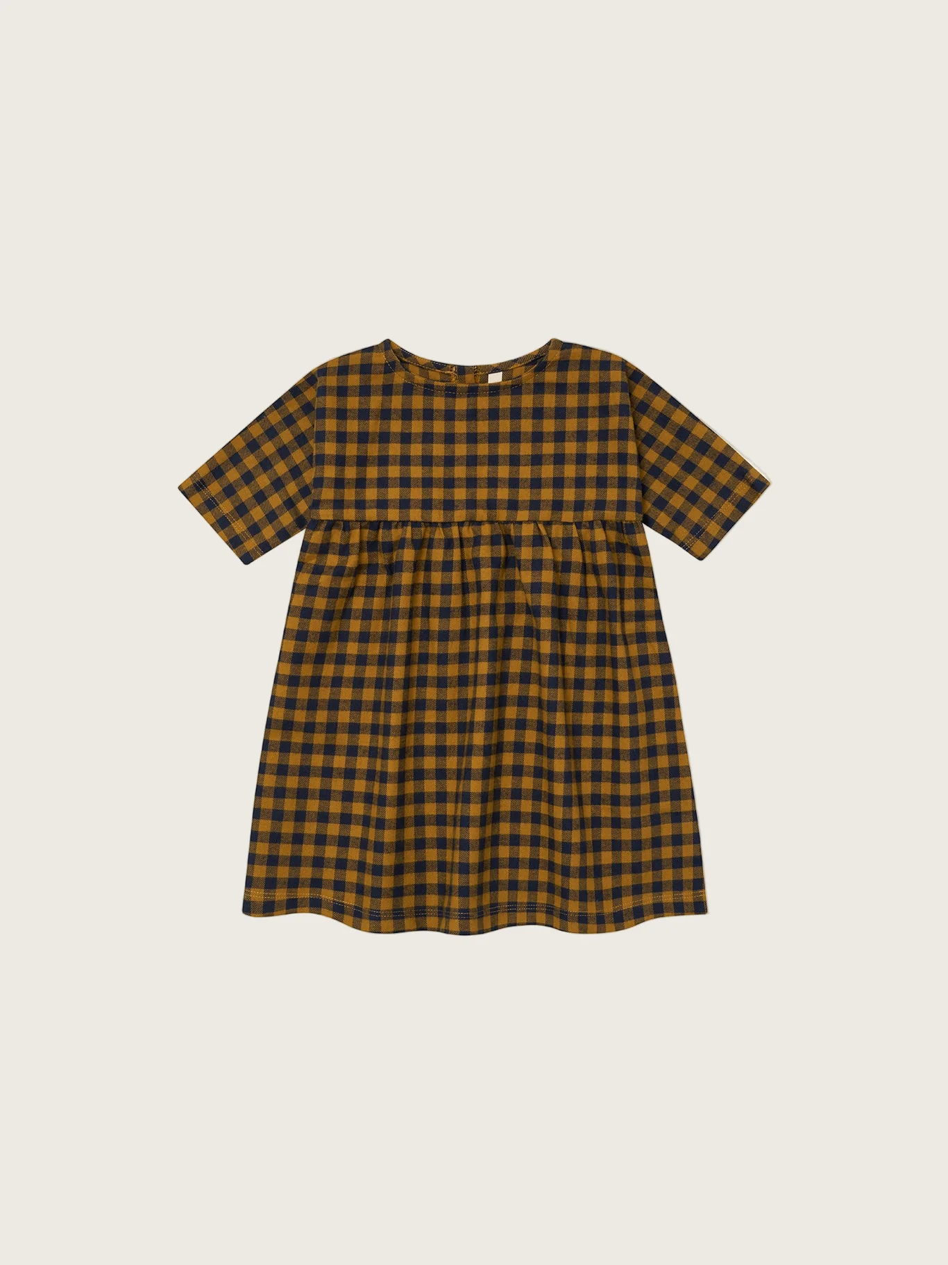 Blueberry Gingham Gather Dress
