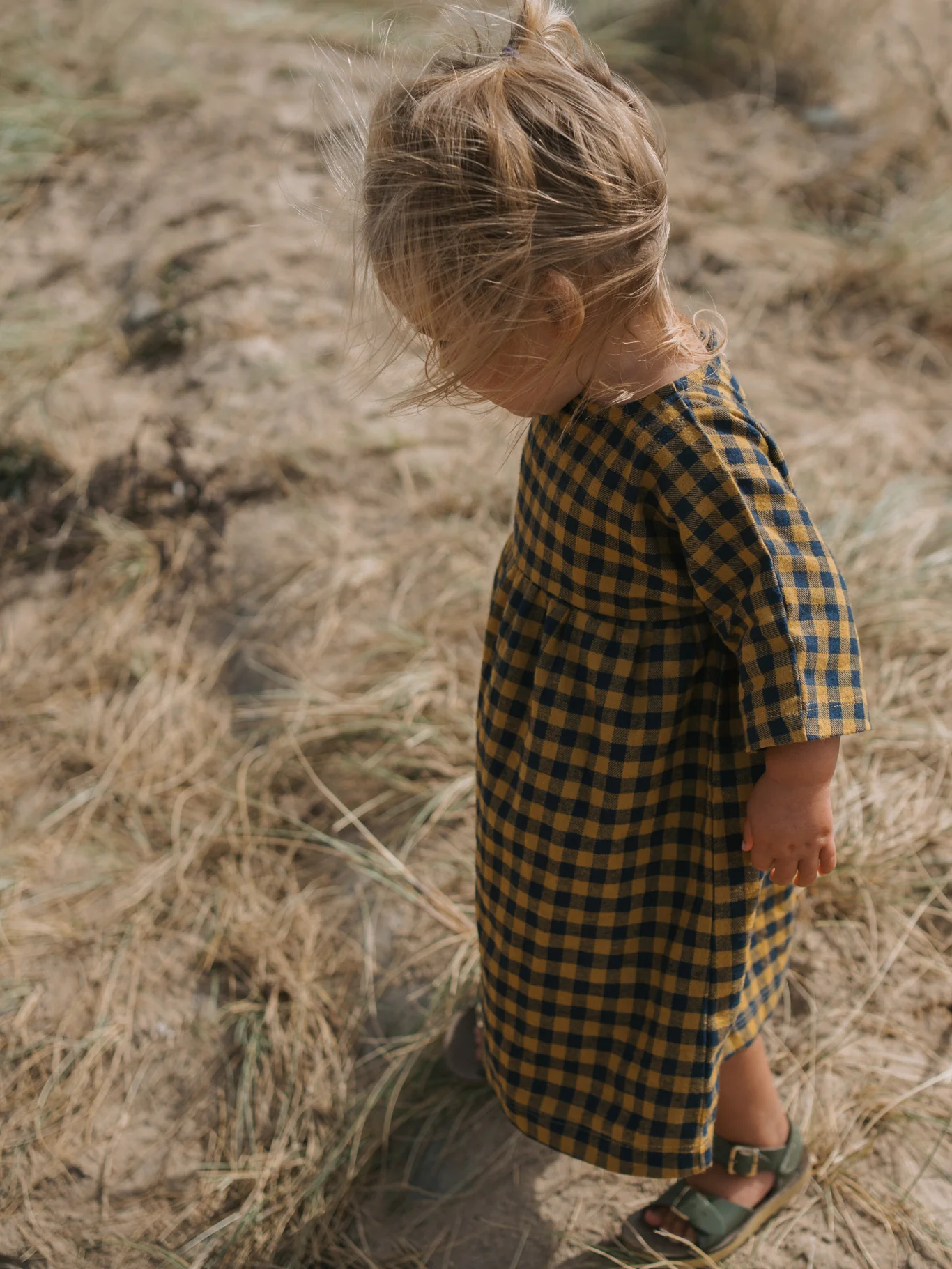 Blueberry Gingham Gather Dress - Image 2