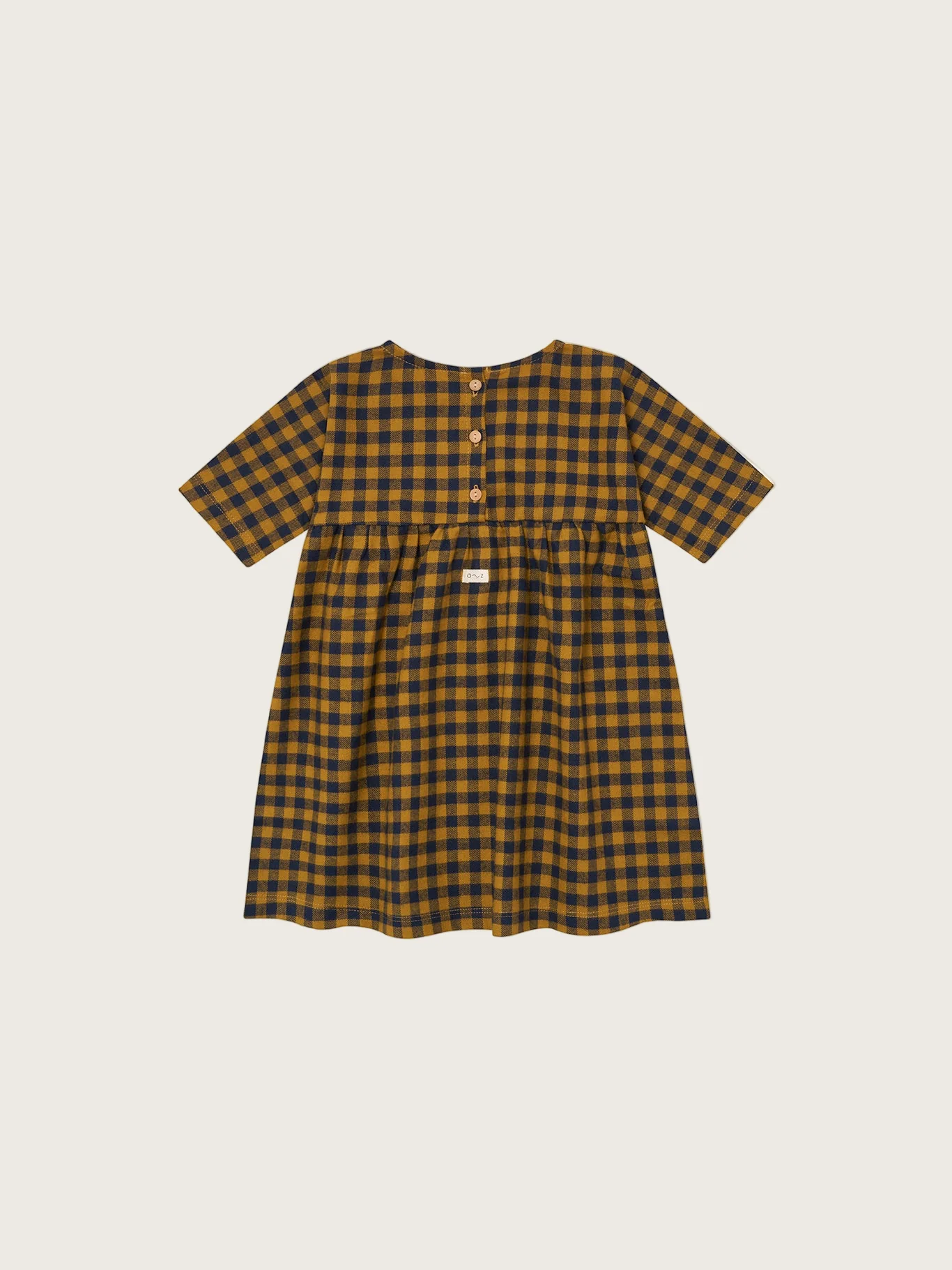 Blueberry Gingham Gather Dress - Image 4