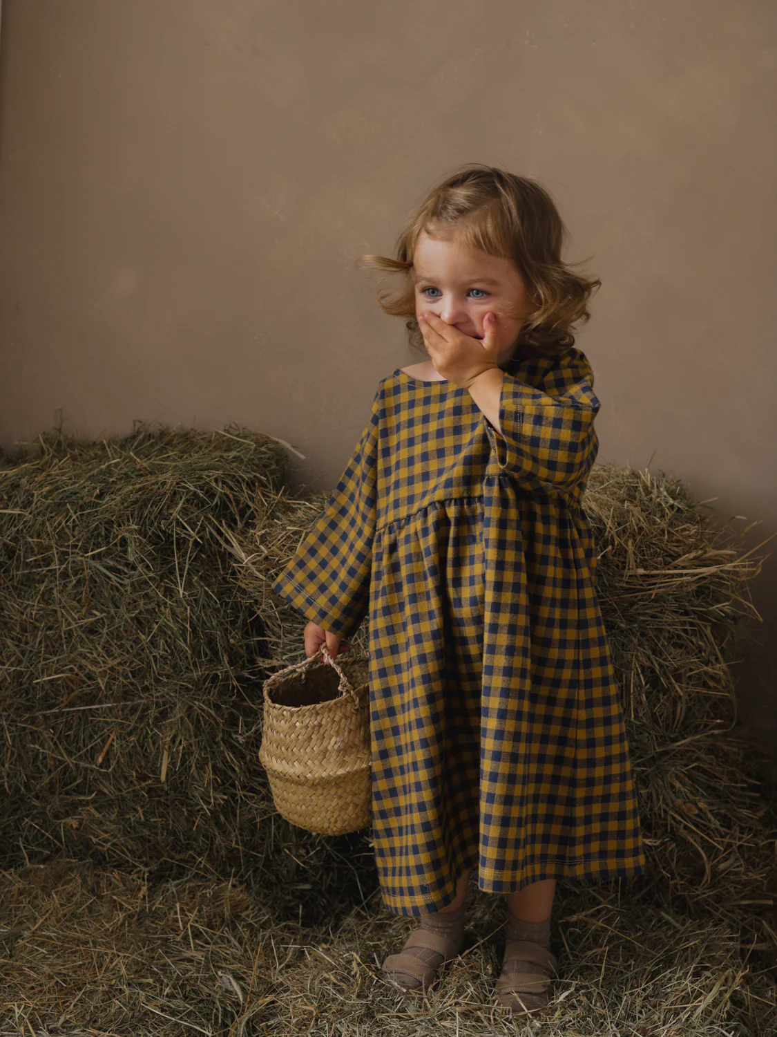 Blueberry Gingham Gather Dress - Image 6