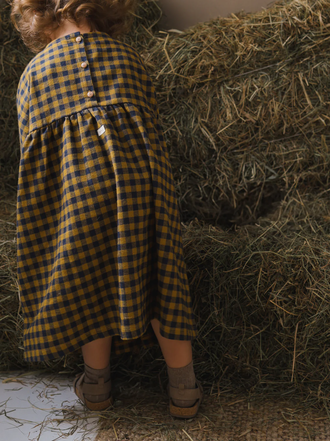 Blueberry Gingham Gather Dress - Image 7