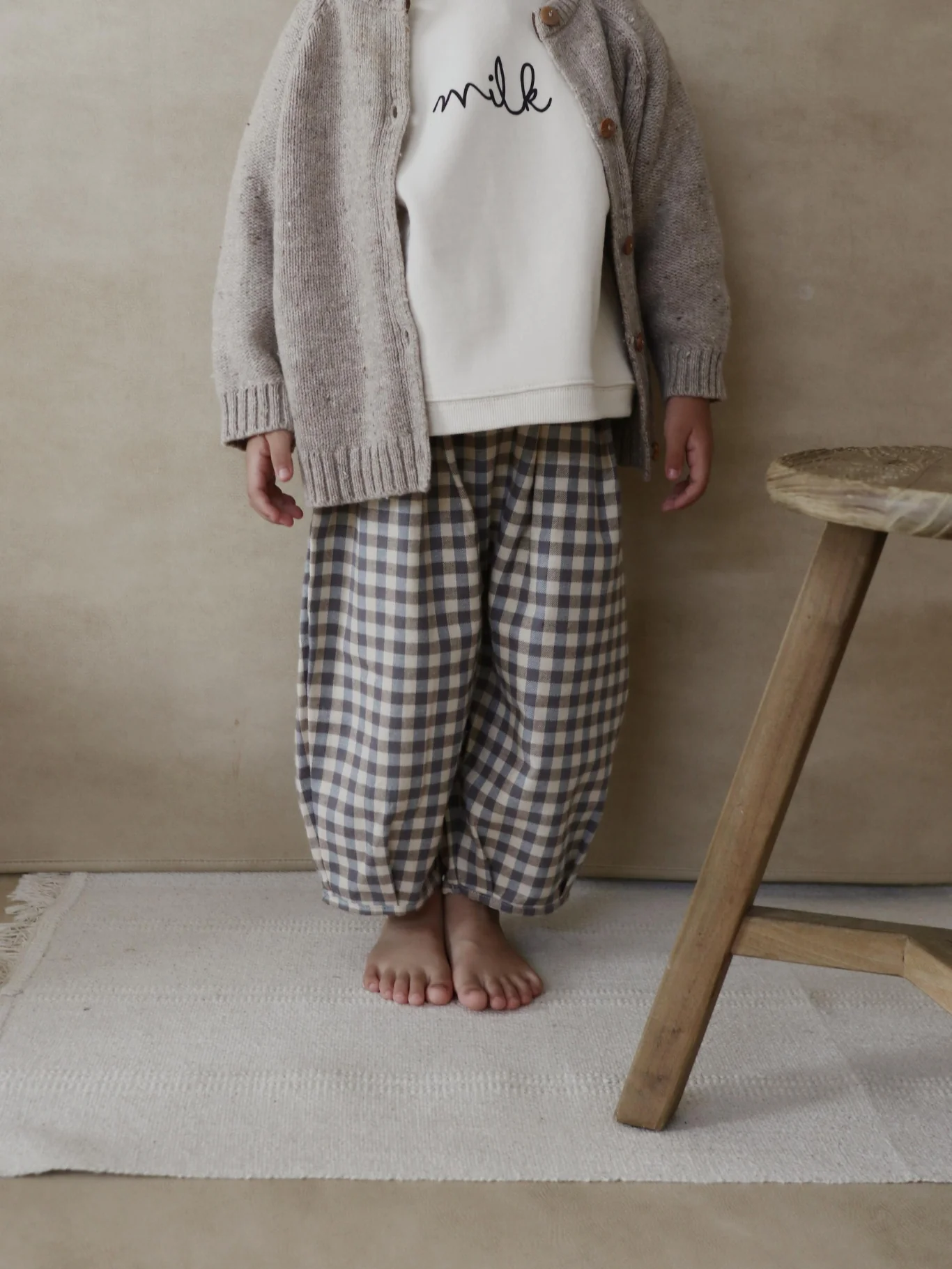Oatmeal Boxy Wool Cardigan - Image 4