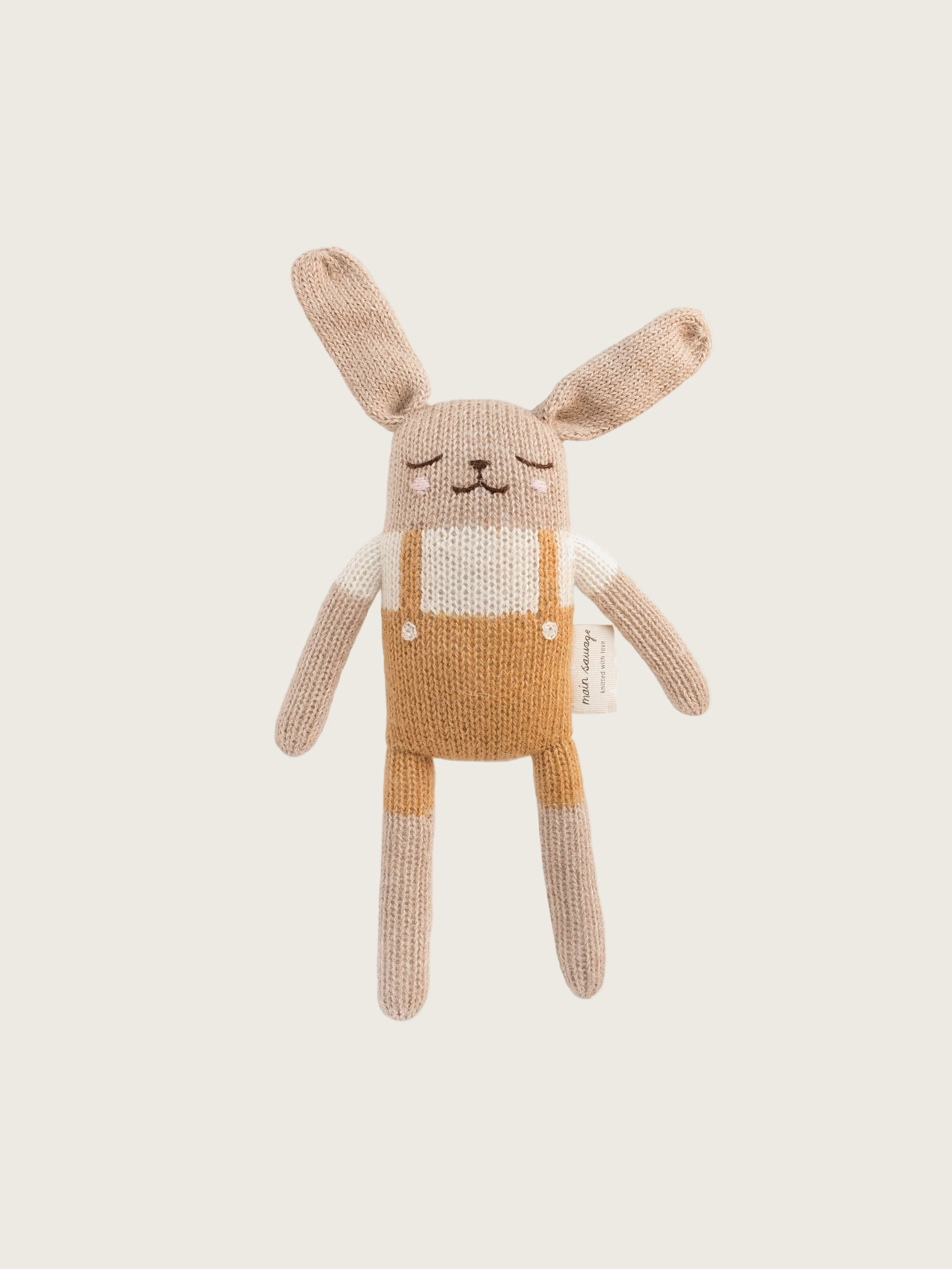 Bunny Soft Toy - Mustard Overalls