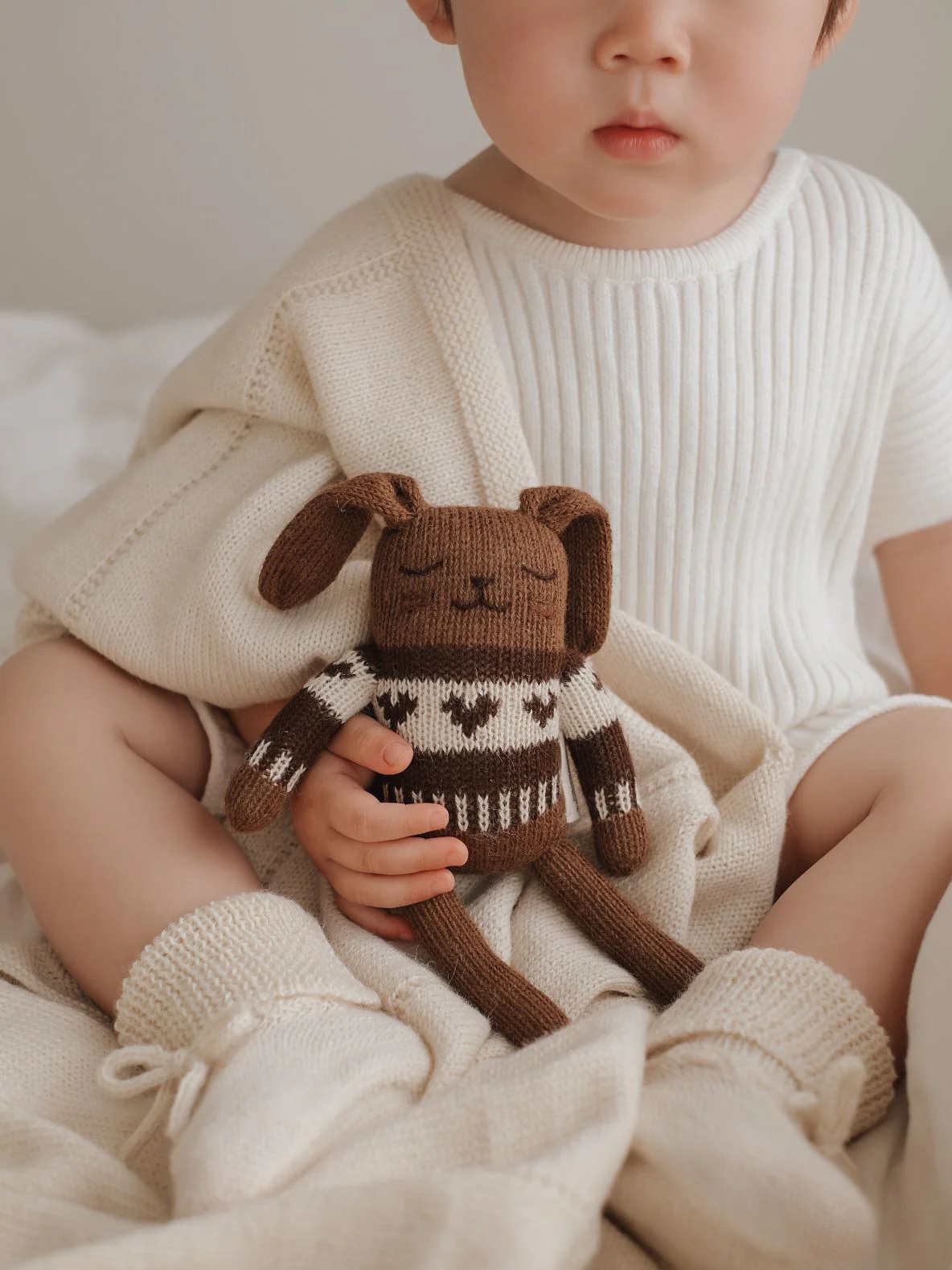 Bunny Soft Toy - Dark Mocha Heart Sweater - Image 2