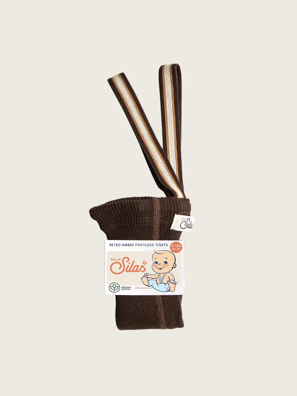 Chocolate Stripes Brown Footless Tights