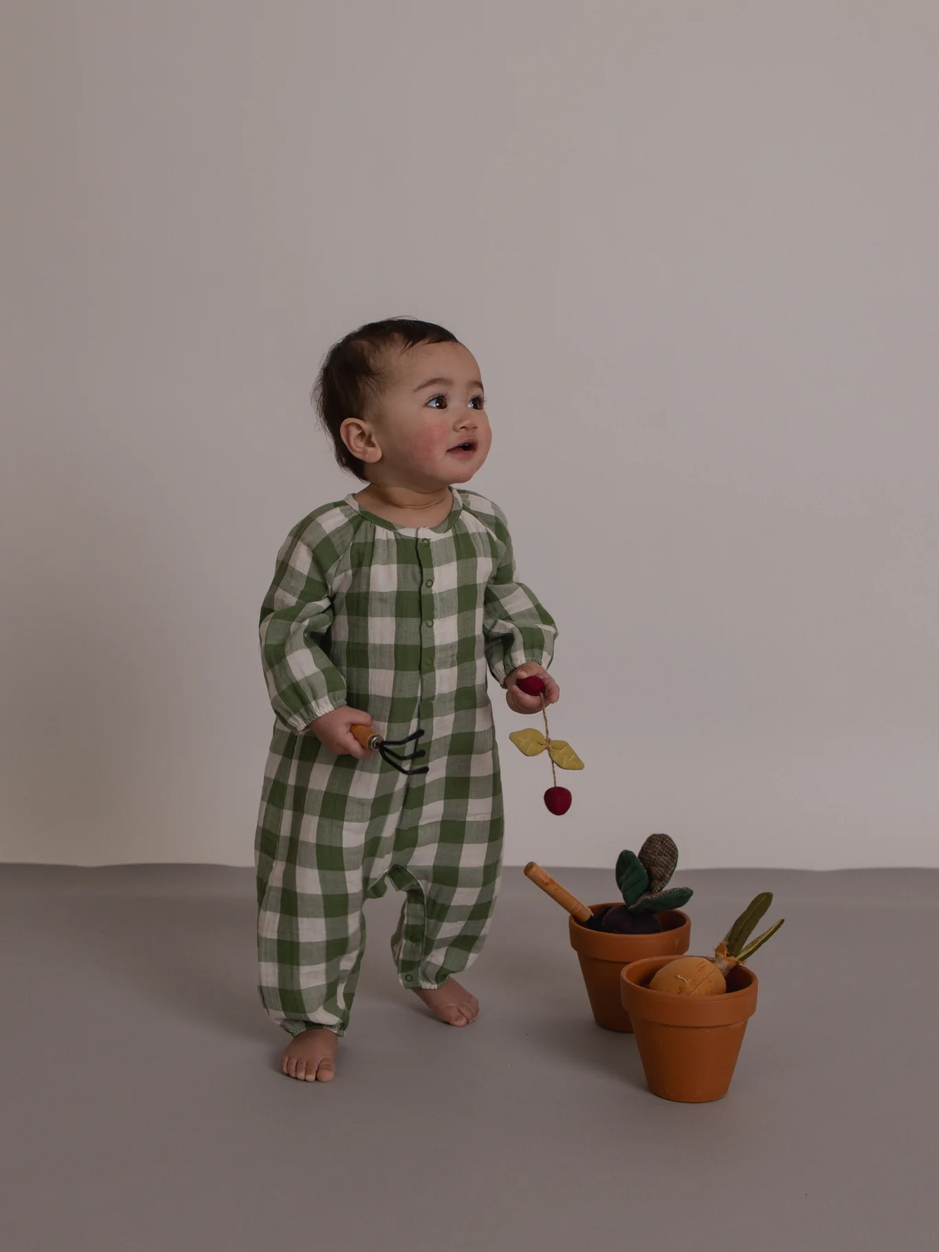 Dill Gingham Onesie - Image 2