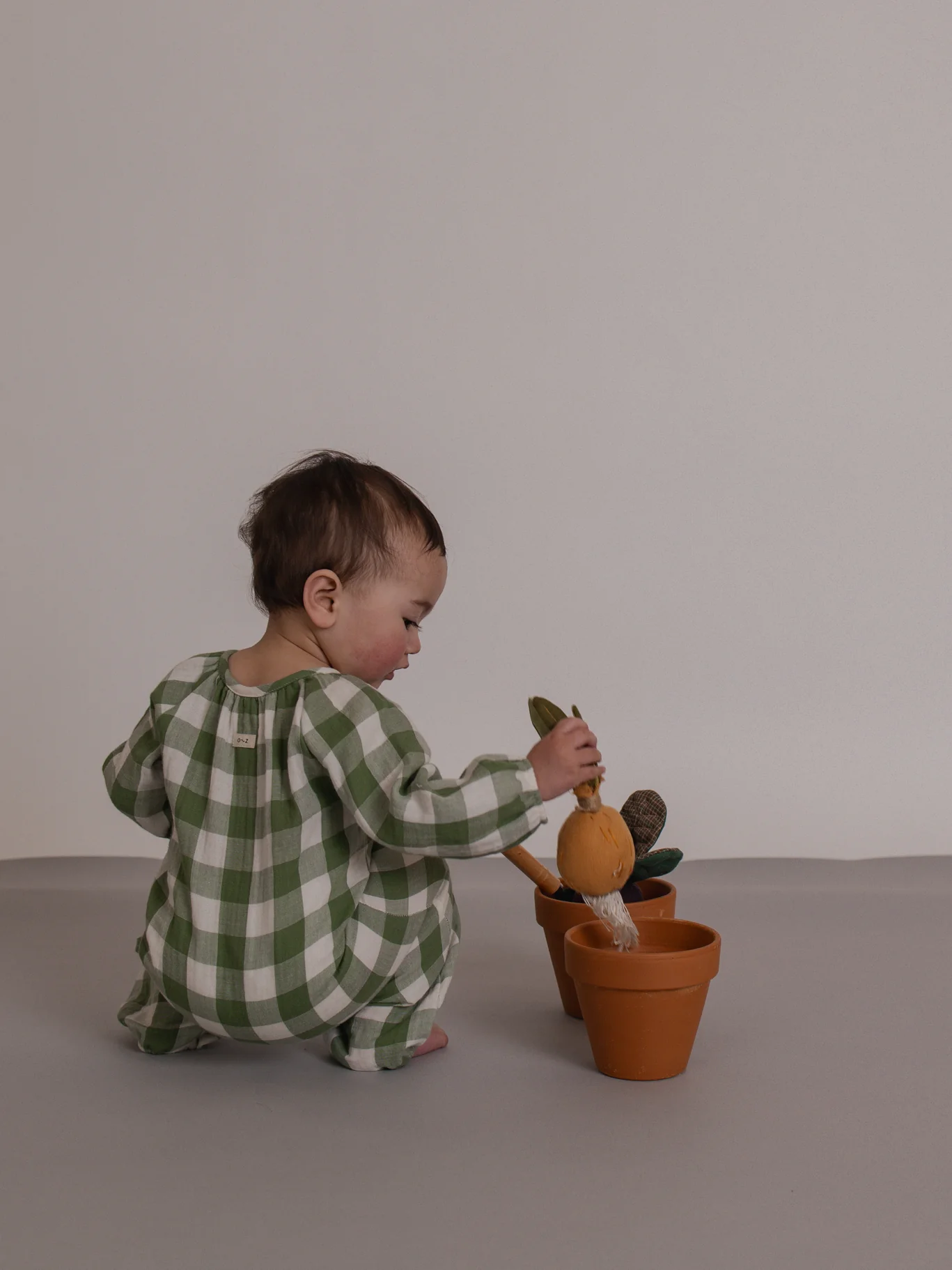 Dill Gingham Onesie - Image 4