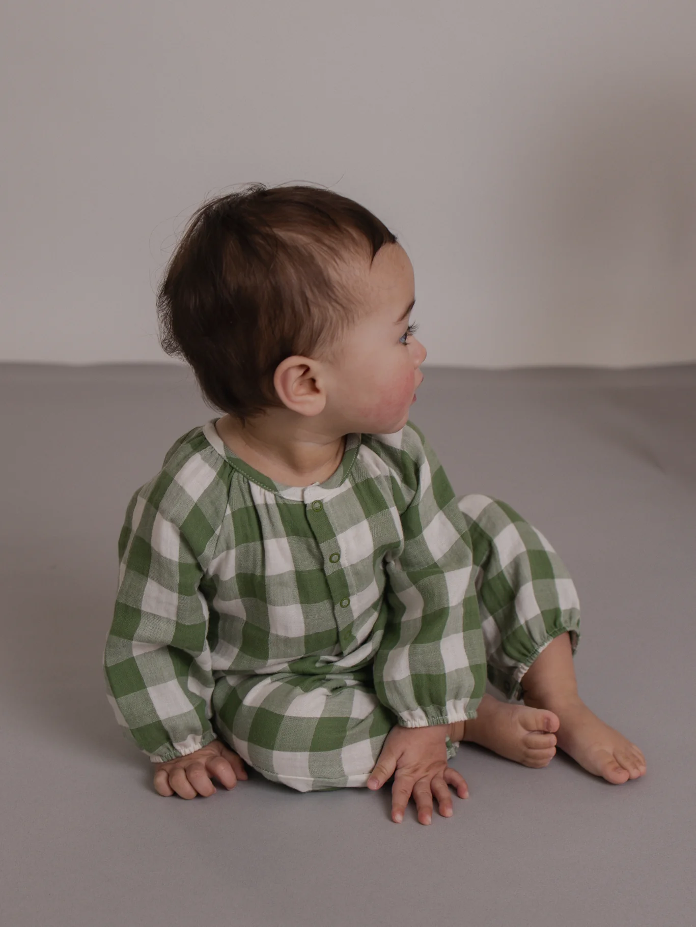 Dill Gingham Onesie - Image 5