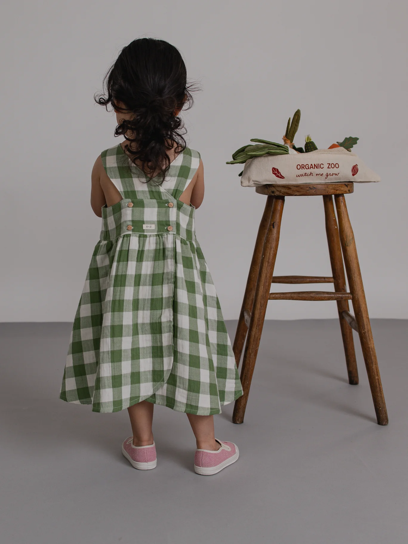 Dill Gingham Sleeveless Dress - Image 4