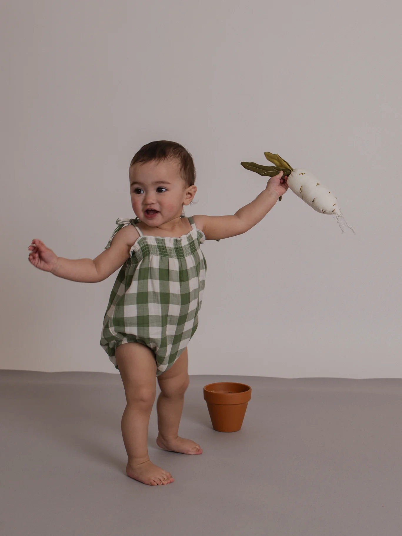 Dill Gingham Spaghetti Bodysuit - Image 2