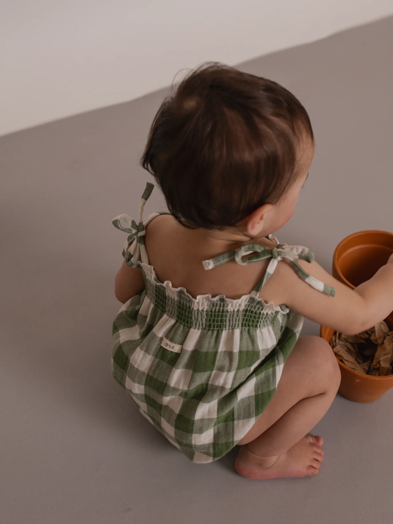 Dill Gingham Spaghetti Bodysuit - Image 4