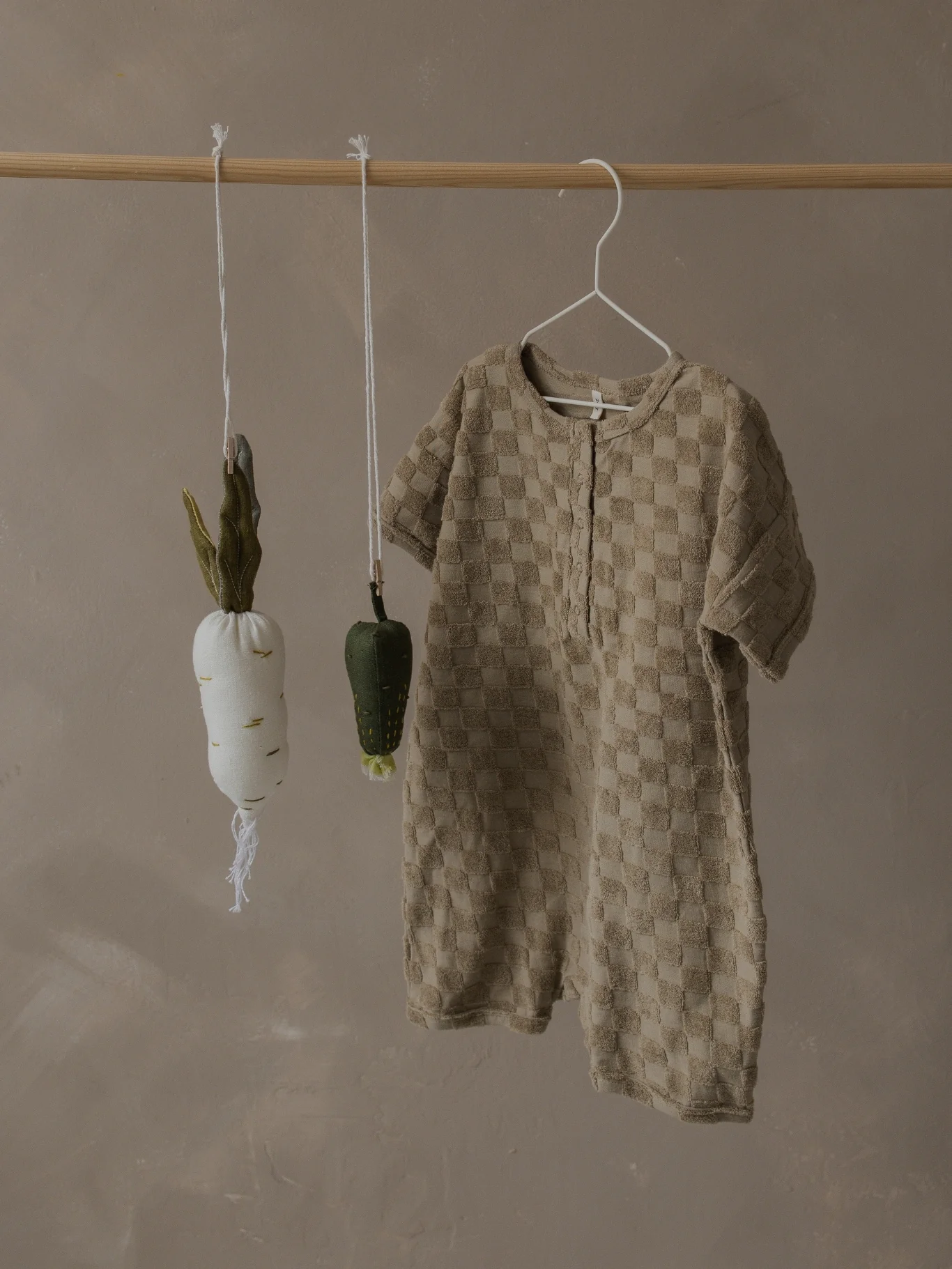 Dusky Checkerboard Terry Beach Romper - Image 4