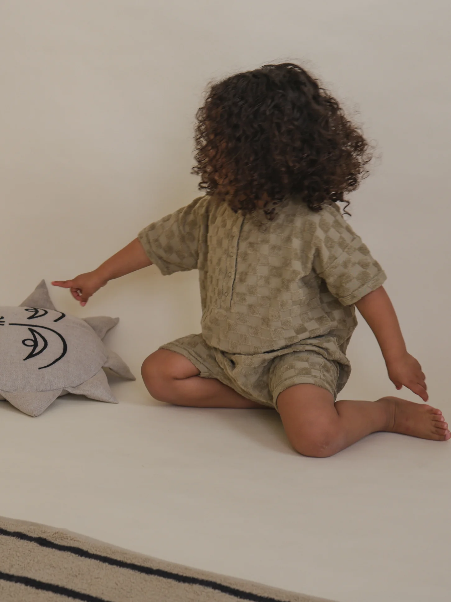 Dusky Checkerboard Terry Beach Romper - Image 8