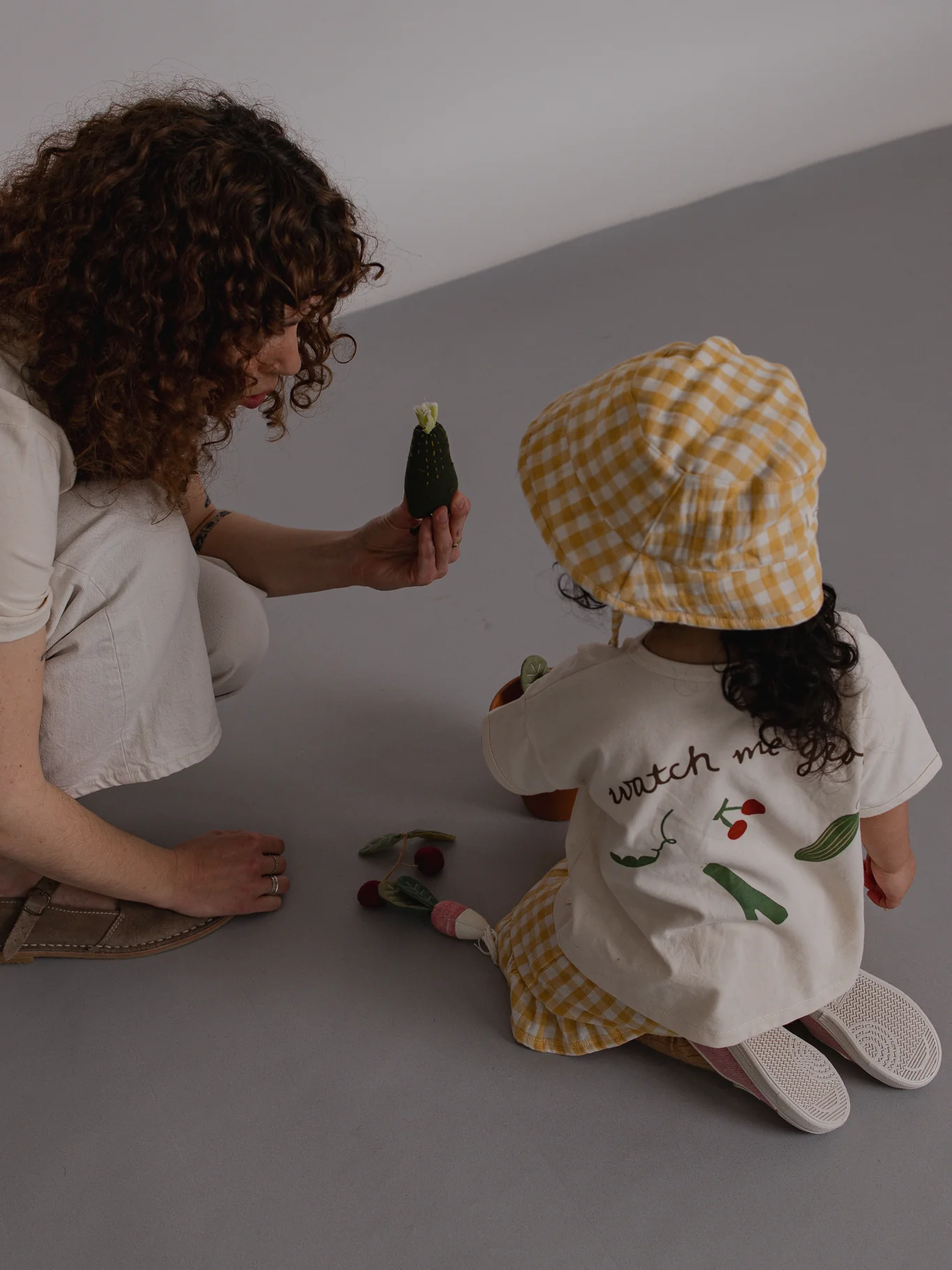 Honeycomb Gingham Bucket Sun Hat - Image 2