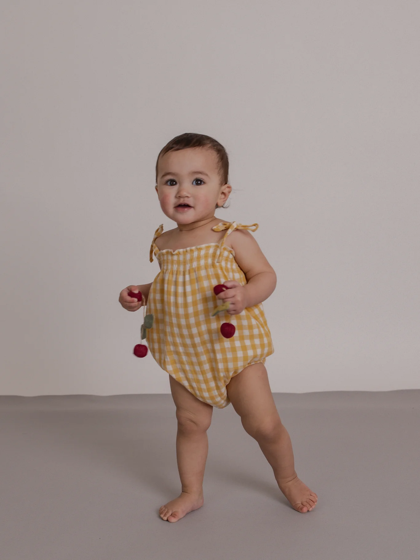 Honeycomb Gingham Spaghetti Bodysuit - Image 2
