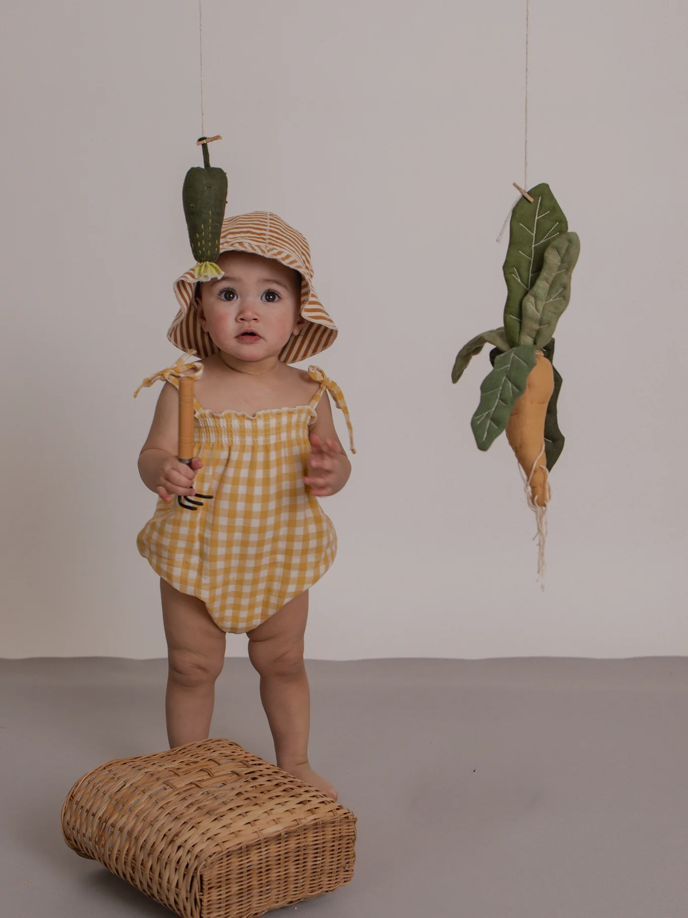 Honeycomb Gingham Spaghetti Bodysuit - Image 4