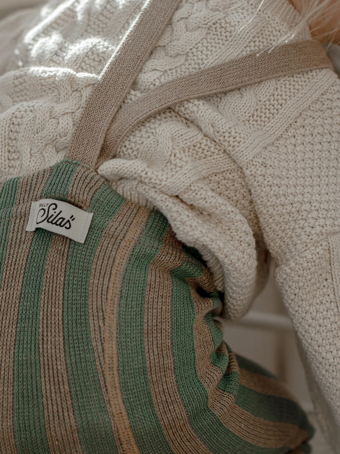 Matcha and Peanut Striped Footless Tights - Image 3