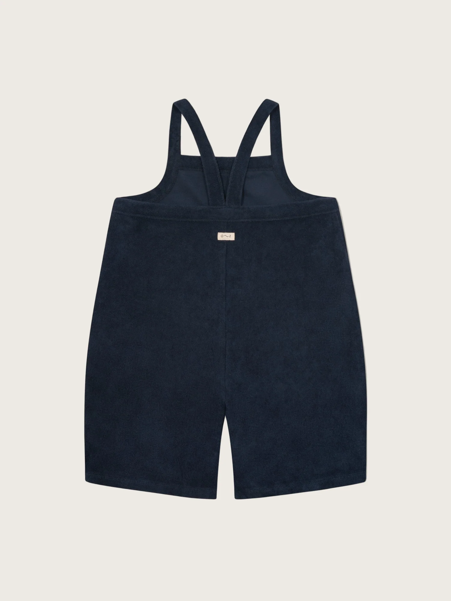 Navy Terry Cropped Dungarees - Image 6
