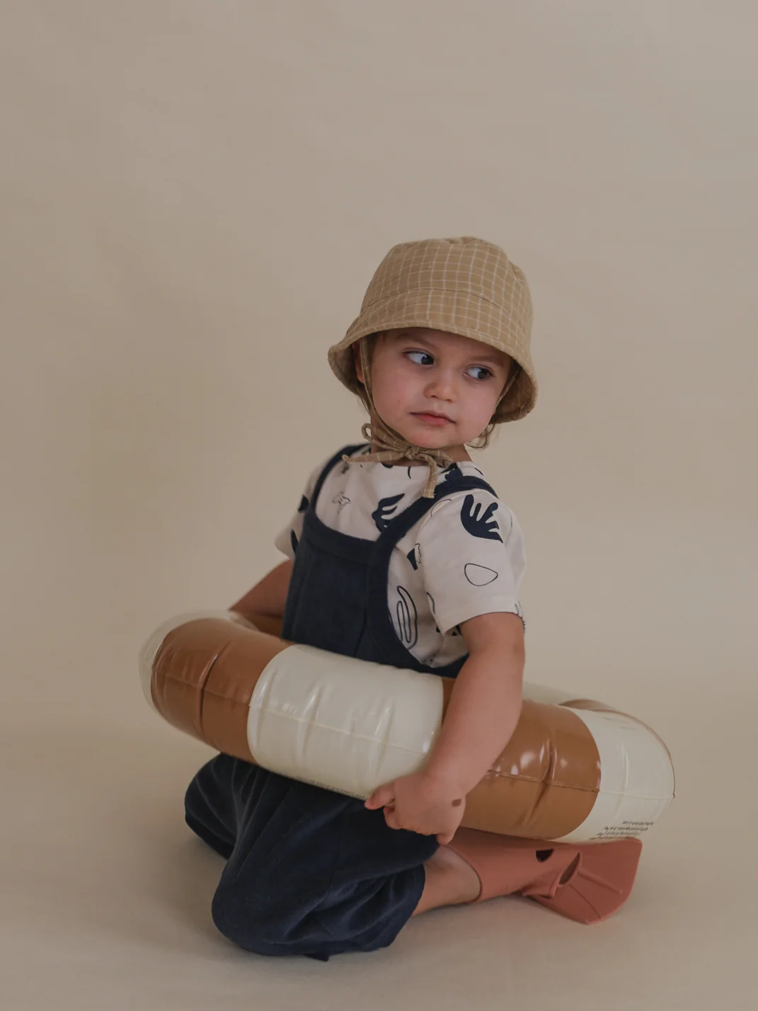 Navy Terry Cropped Dungarees - Image 7