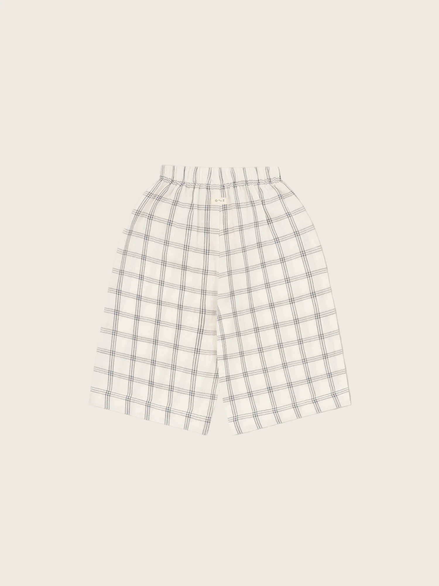 Navy Window Check Wide Leg Pants - Image 7