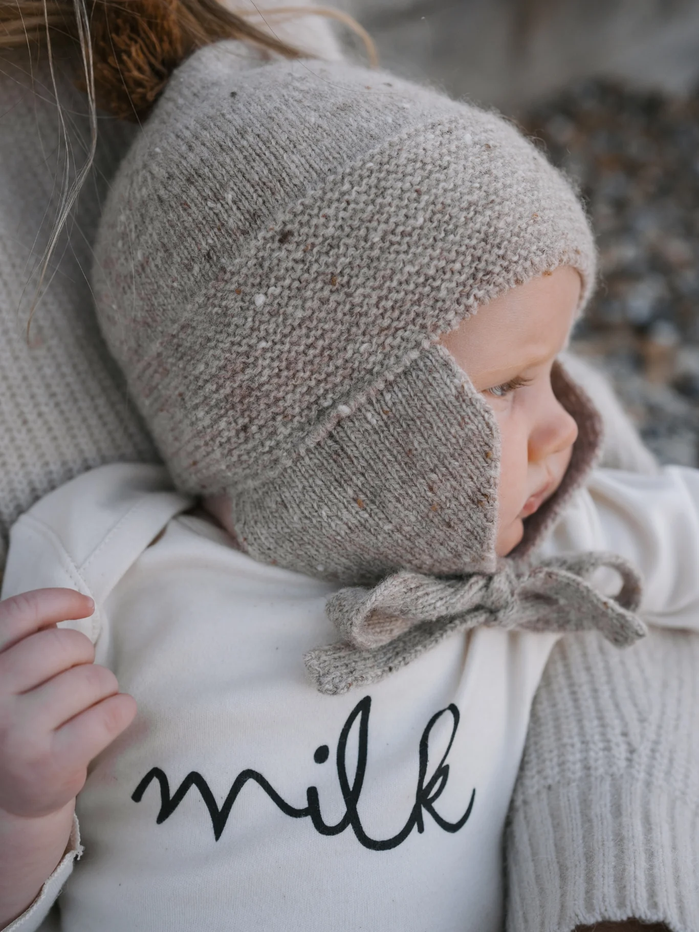Oatmeal Contrast Tassel Hat - Image 2