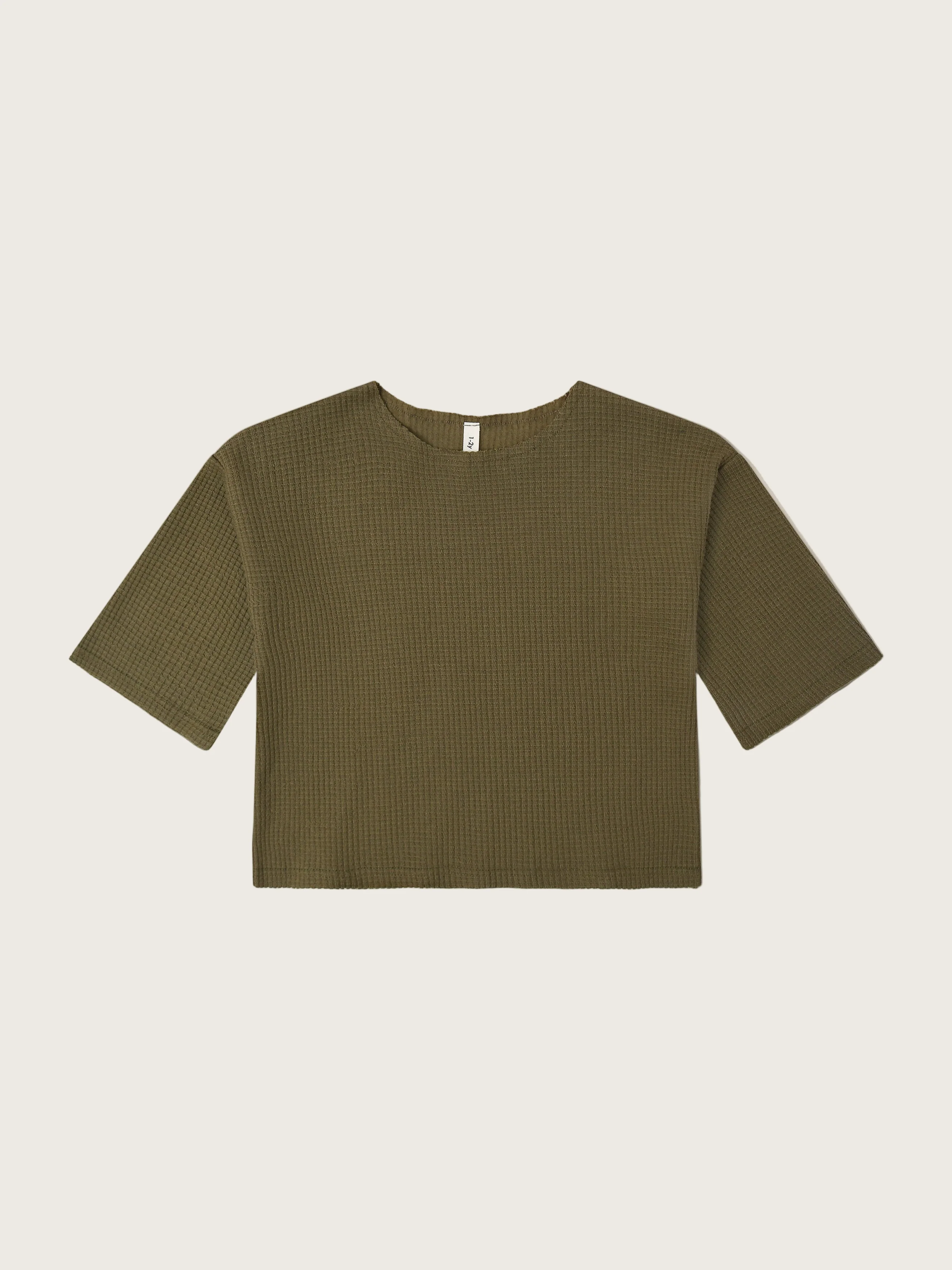 Olive Waffle Boxy Sweatshirt
