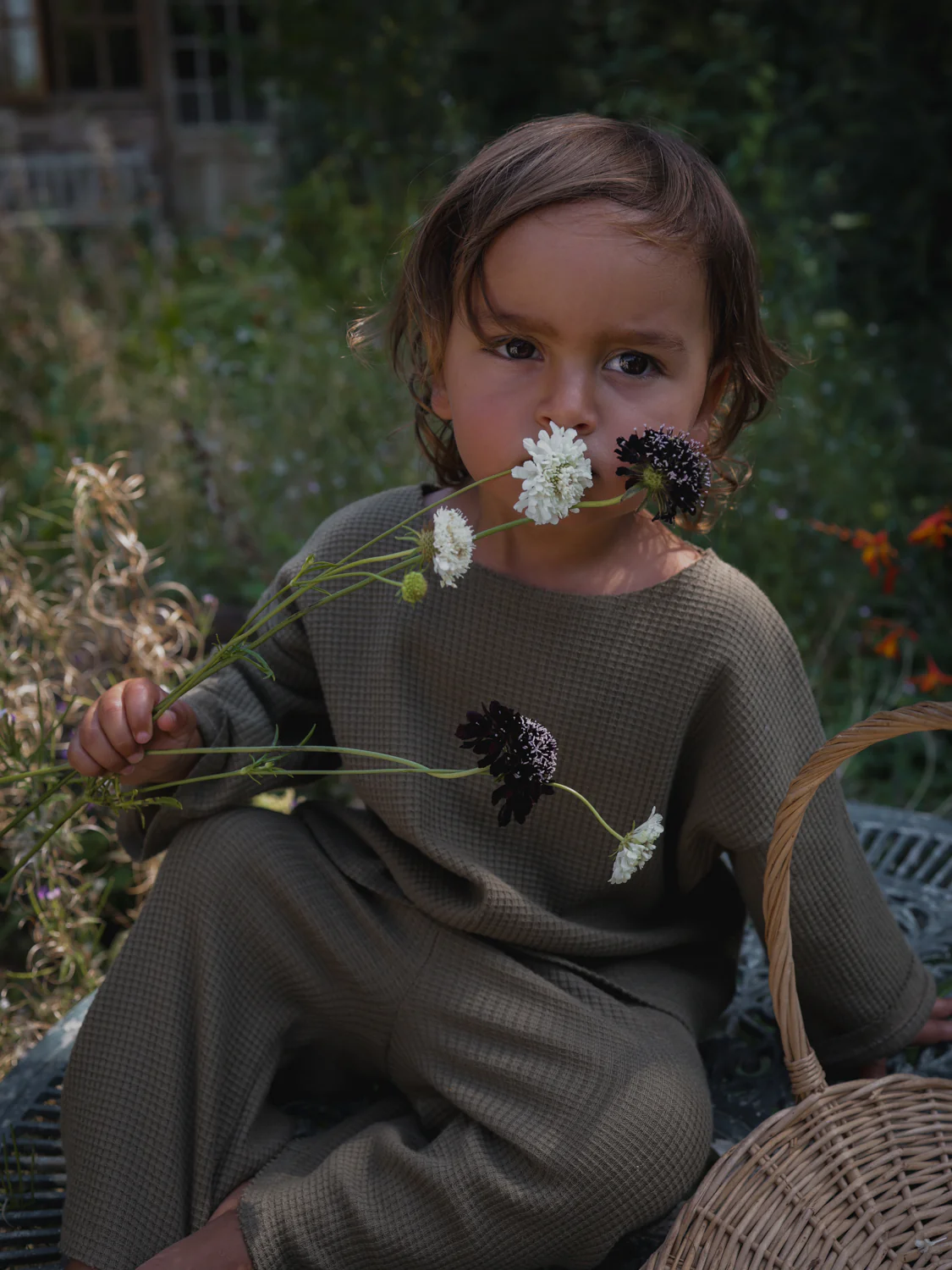 Olive Waffle Boxy Sweatshirt - Image 2