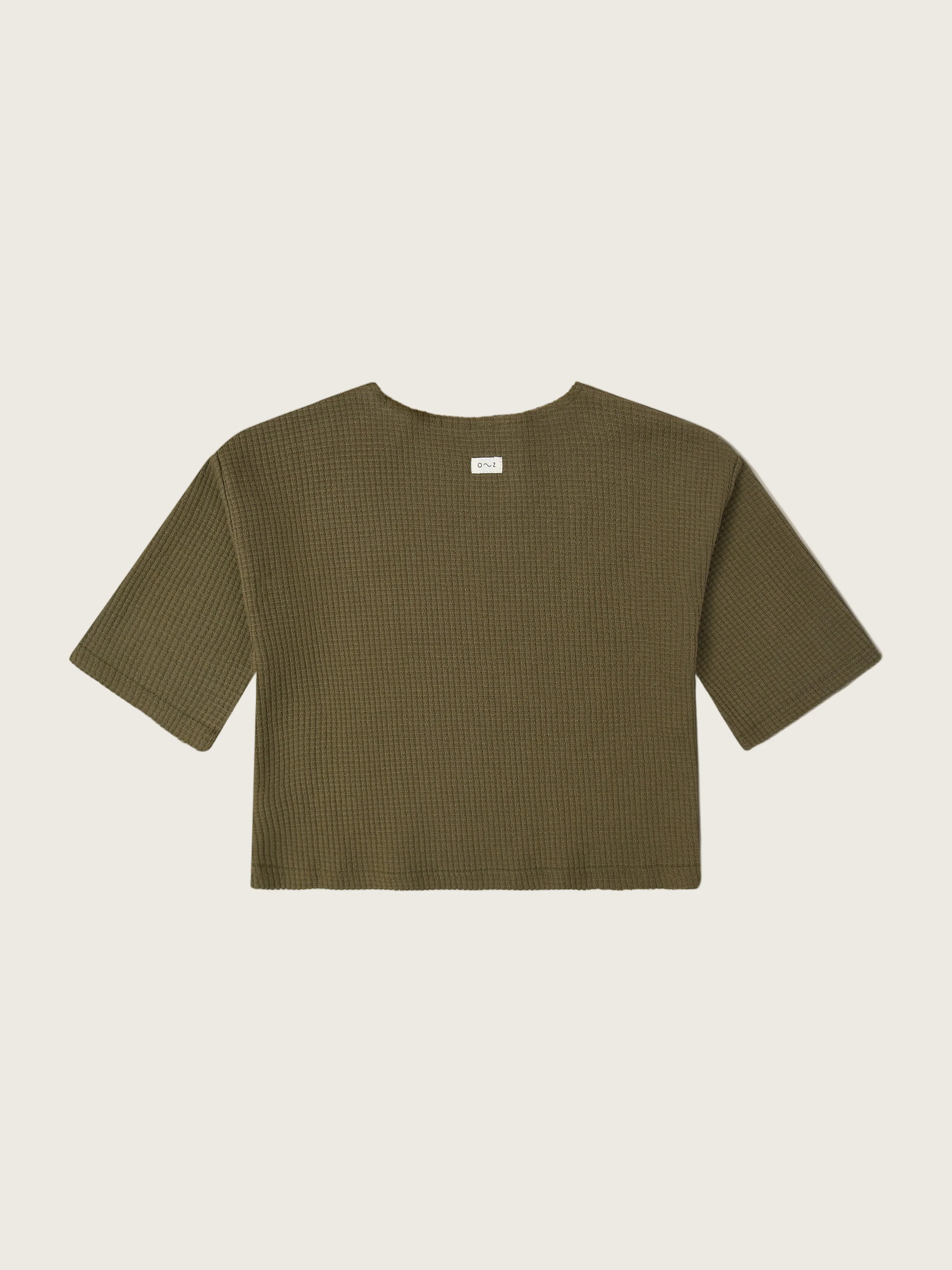 Olive Waffle Boxy Sweatshirt - Image 7