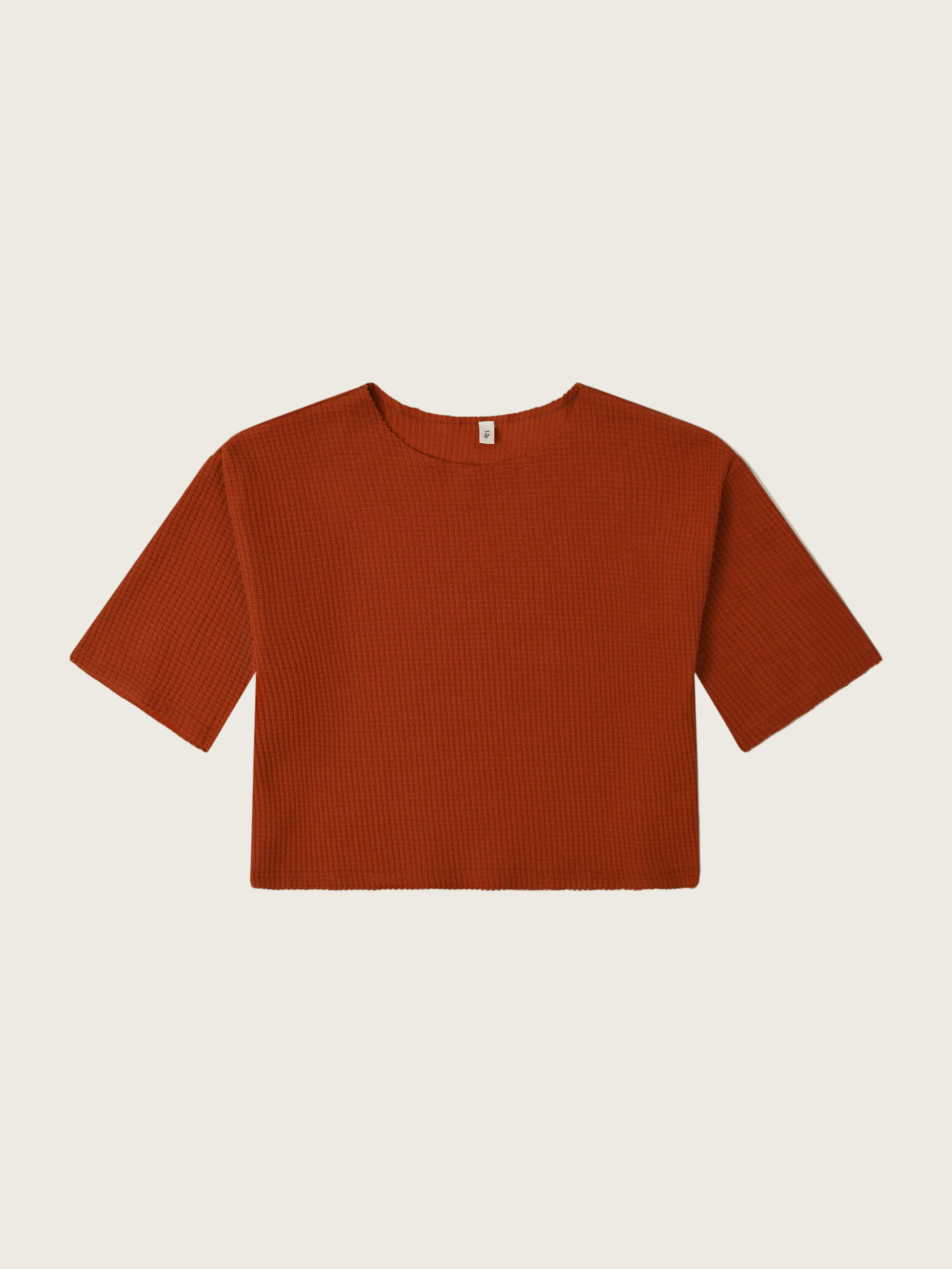 Paprika Waffle Boxy Sweatshirt