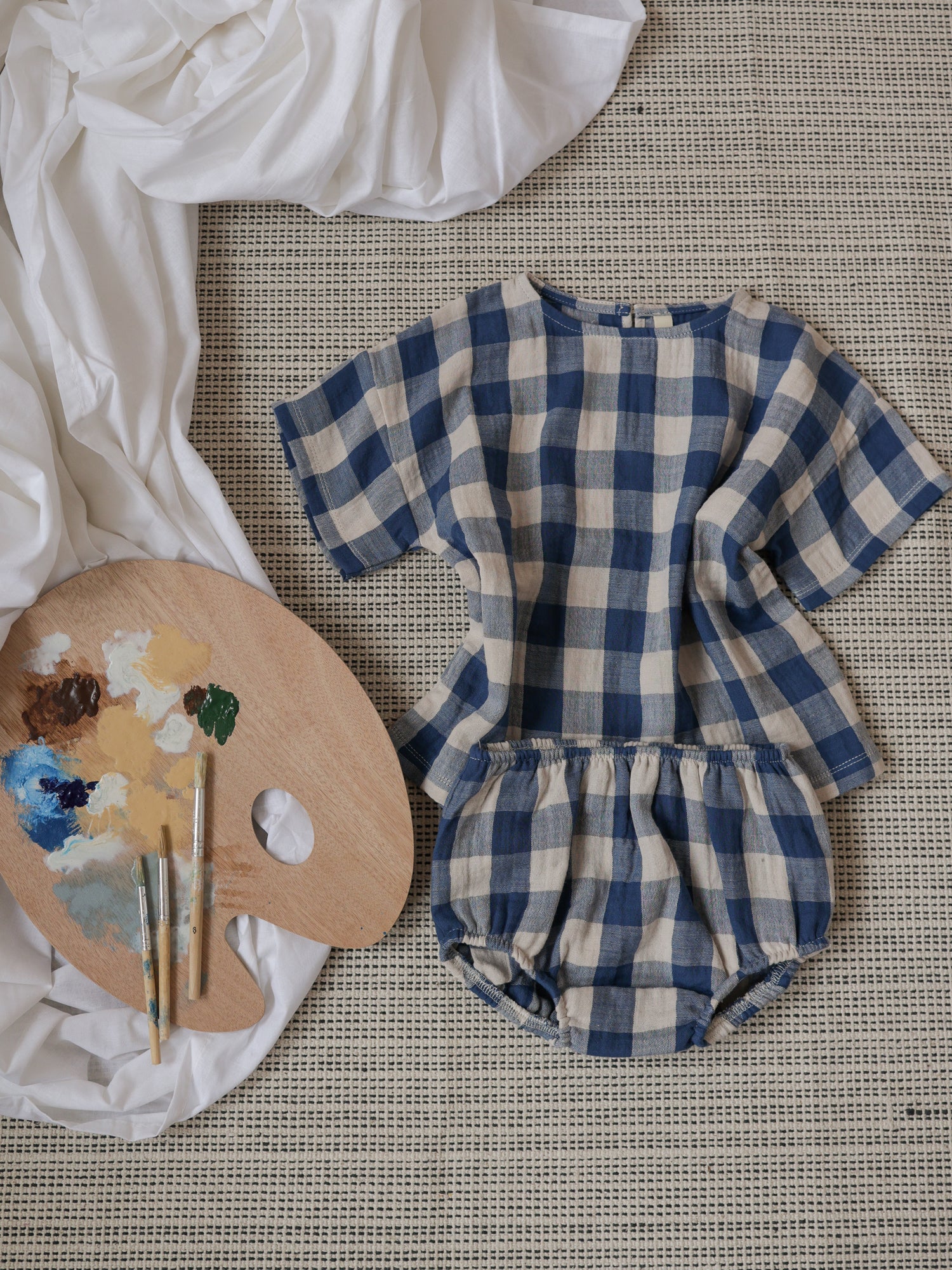 Pottery Blue Gingham Boxy T-shirt - Image 5