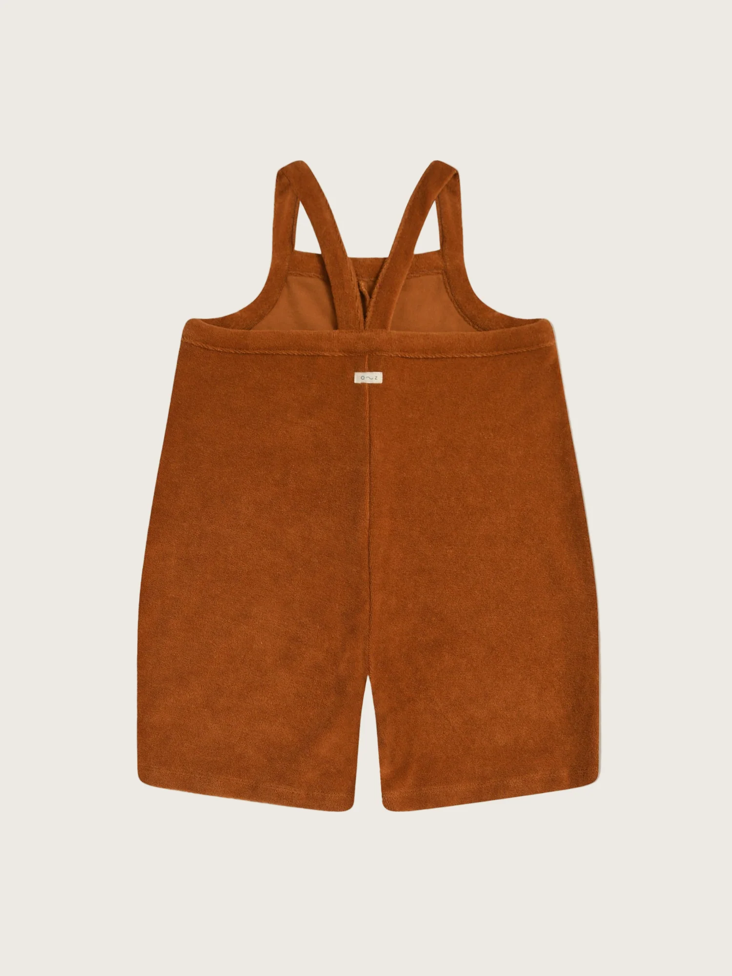 Terracotta Terry Cropped Dungarees - Image 4