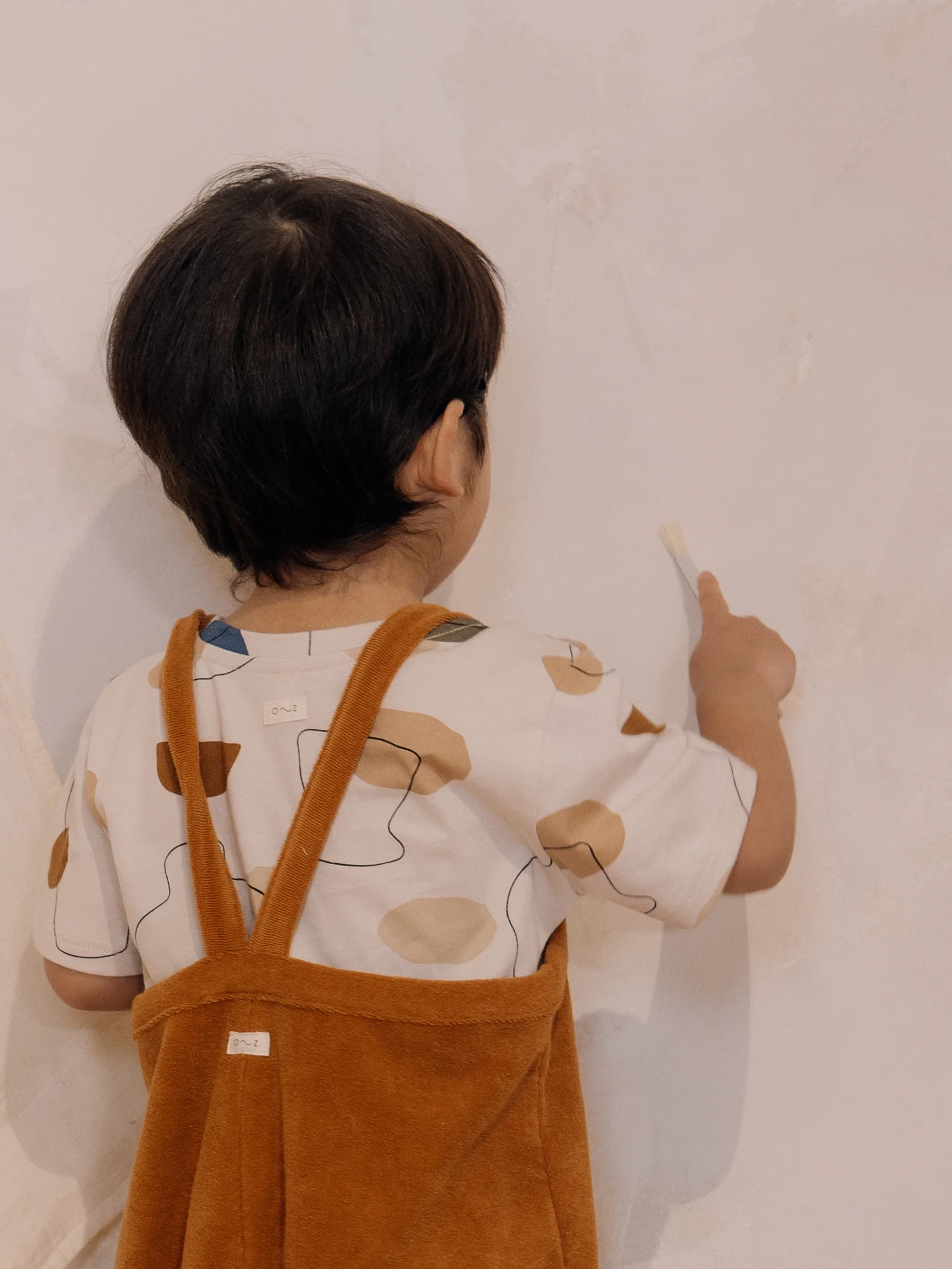Terracotta Terry Cropped Dungarees - Image 6
