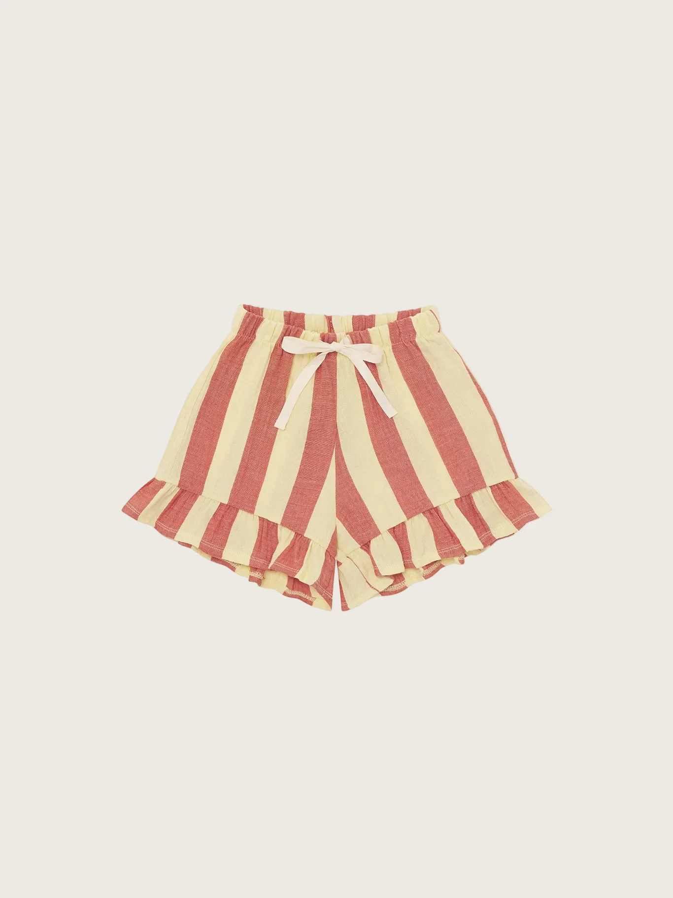 Tomato Stripes Frill Shorts