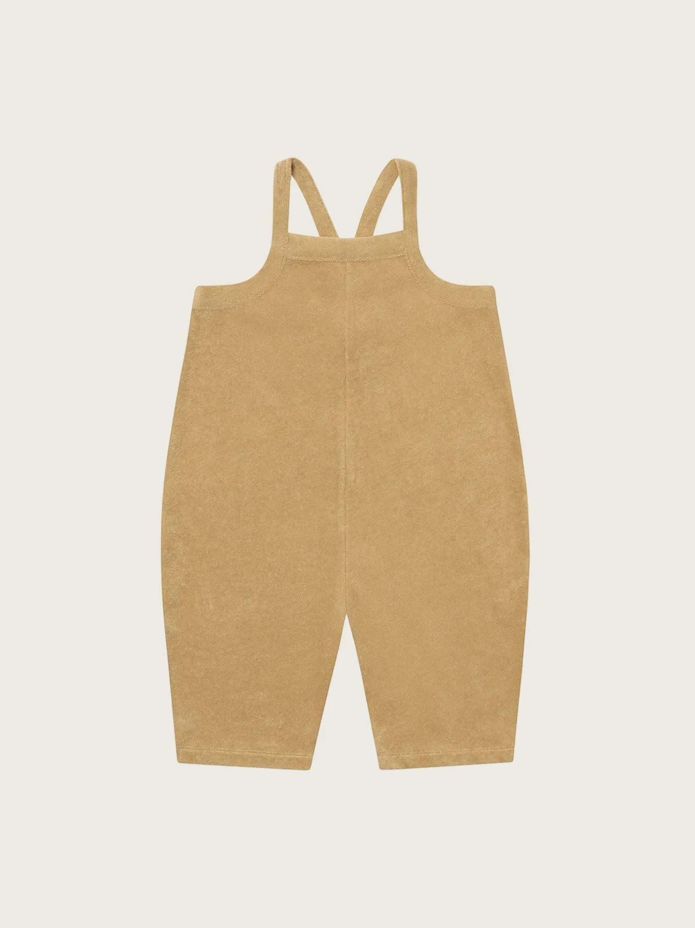 Wheat Terry Cropped Dungarees