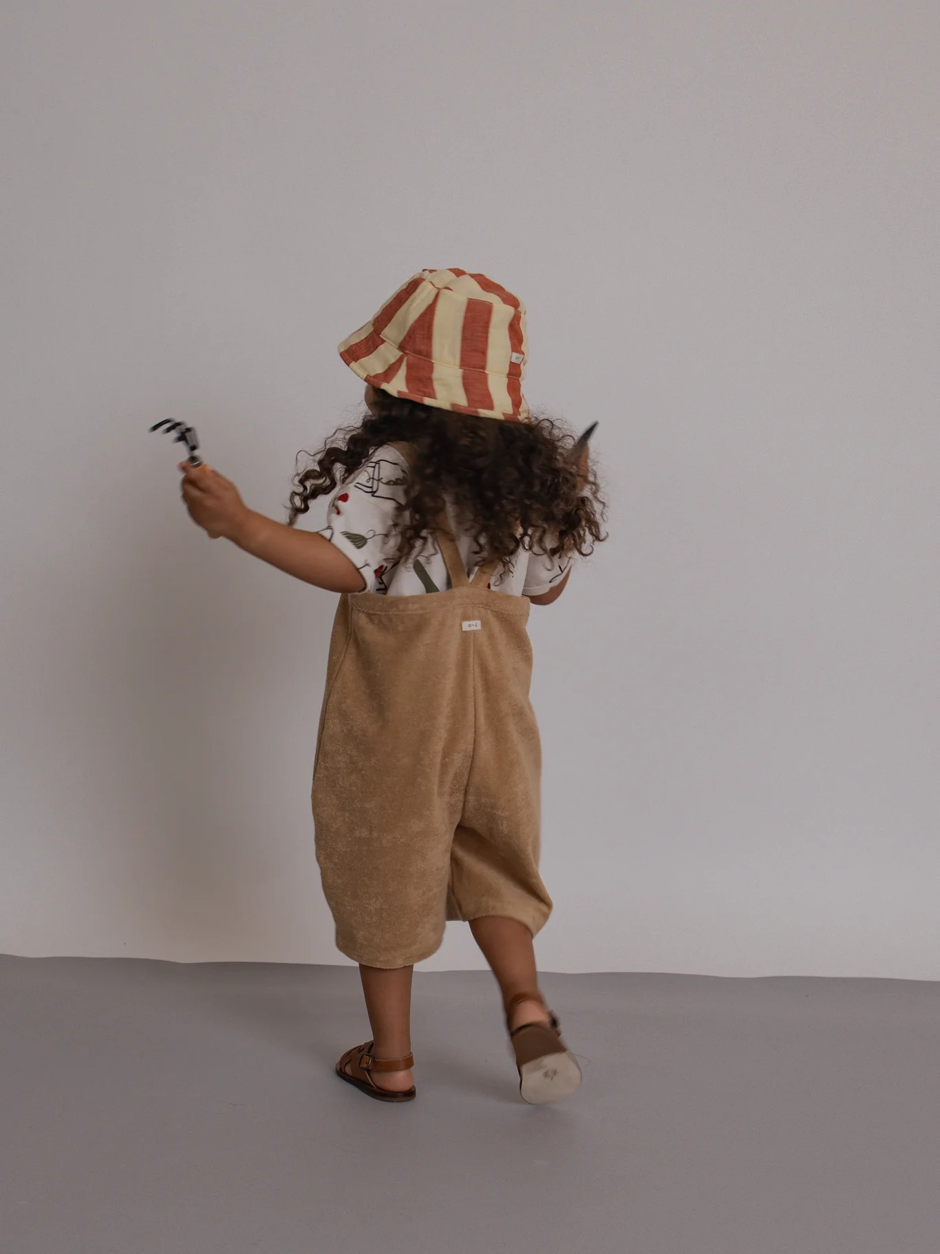 Wheat Terry Cropped Dungarees - Image 4